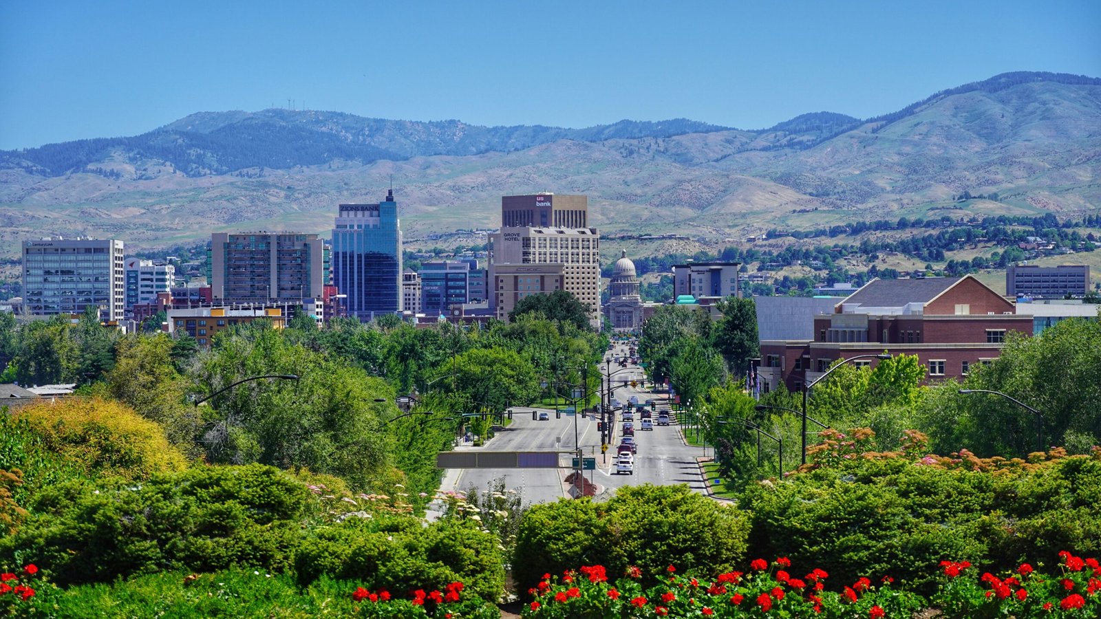 Aerial view of downtown Boise, Idaho