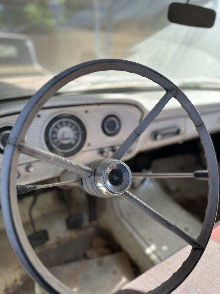 Vintage car steering wheel