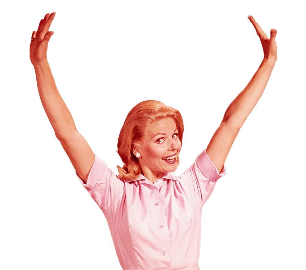 Woman raising hands