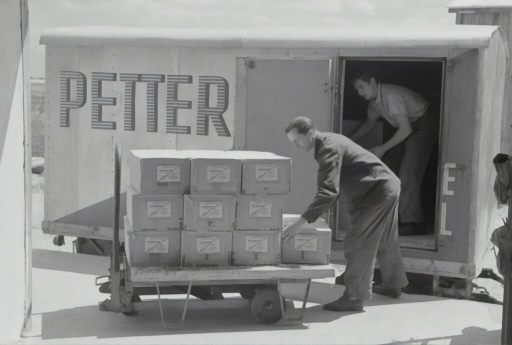 men unloading trailer